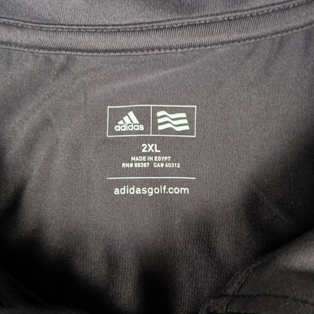 Adidas Golf Pullover Mens 2XL Grey Teal Excellent Colorblock Quarter Zip Top